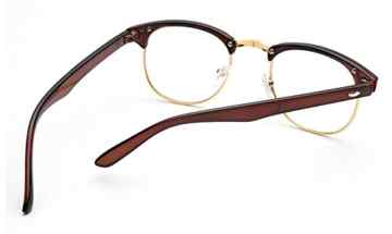 Outray Vintage Retro Classic Halbrahmen Horn umrandeten klare Linse Brille -