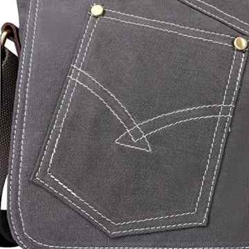 OXA Militär Leinwand Messenger Bag Umhängetasche Laptop Bag iPad Segeltuch, Umhängetasche Sling Bag Reisetasche Handtasche Daypack Schultasche Umhängetasche Tasche Work Bag -