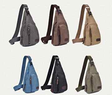 PsmGoods® Männer Umhängetasche Freizeit-Segeltuch-Taschen Reisen Wandern Tasche Rucksack Chest Pouch Sling (Grau) -