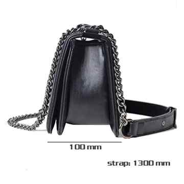 S Lady Design Fashion Frauen Karriere OL Schwarz Handtasche kariert Kette Tasche Umhaengetasche Mode-Strasse Damentaschen (gleichen Preis mit Upgrade-Qualitaet) -