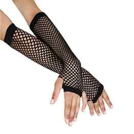 Saingace gloves PunkGoth Lady Disco-Tanz-Kostüm-Spitze-Fingerless Mesh-Netz-Handschuhe -
