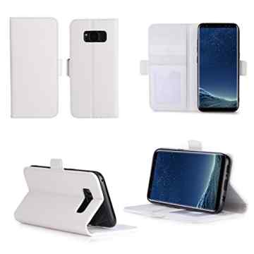 Samsung Galaxy S8 PLUS 2017 4G Hülle Brieftasche Leder weiß Cover mit Kartenfach – Zubehör Etui Portfolio smartphone S8 PLUS 2017 6.2 zoll Case Schutzhülle (Handy Wallet tasche folio PU Leder, White weiss ) – XEPTIO accessoires -