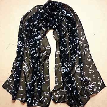 Sannysis Frauen Lady Musical Note Chiffon Halstuch Schal Schalldämpfer Schals -
