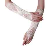 santfe Exquisite Fingerlose Flower Lace Perle weiß Braut Handschuhe für Hochzeit Party 3 Farben