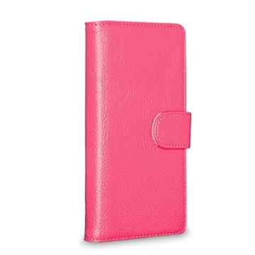 Schutzcover für Nokia Lumia 830 Cover Schutztasche Tasche Schutzhülle Case Bumper Flip case Etui Accessoire Multifunktion Kunstleder Leder-Optik Pink -