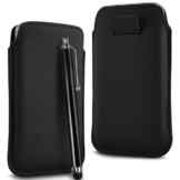 Schwarz Edel Erstklassige Qualität PU Leder PULL Flip Klapp Deckel TAB Tasche Schutzhülle Case Hülle Etui COVER Beutel & Hochempfindlicher High Sensitive STYLUS PEN Eingabestift Für HUAWEI ASCEND G330 BY N4U Zubehör und Accessoires -