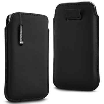 Schwarz Edel Erstklassige Qualität PU Leder PULL Flip Klapp Deckel TAB Tasche Schutzhülle Case Hülle Etui COVER Beutel & Hochempfindlich Mini Stylus Pen Eingabestift Für NOKIA 5230 HD VOICE BY N4U Zubehör und Accessoires -