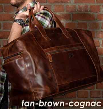 Scotch & Vain Reisetasche BRISTOL – Weekender XL – Sporttasche – echt Leder schwarz -