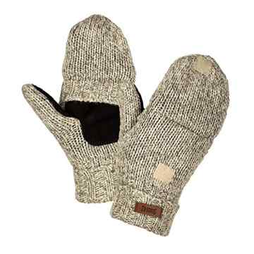 Sense42 Fingerlose Strickhandschuhe Fäustlinge Damen Herren 2 Faben Meliert M/L & L/XL -
