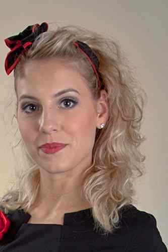 SETRINO® Nickituch Halstuch Bandana Haarband Rockabilly Retro Look für Frauen schwarz rot -