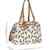 SIX „Frühling“ große Damen Handtasche Weekender Shopper aus Canvas Stoff in Beige mit schwarzen Vögeln, Schwalben maritim, verstellbar, Herz (463-733) -