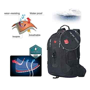 Soarpop Wasserdichter Laptoprucksack mit Großer Kapazität für Freizeit, Tagesrucksack, Outdoor- Rucksack, Reise- und Schultasche -