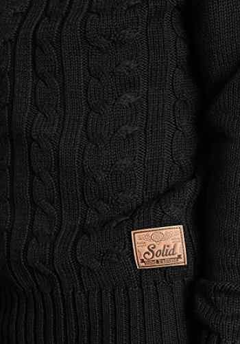 SOLID Pravin Herren Kapuzenpullover Strickpullover Zopfstrick -