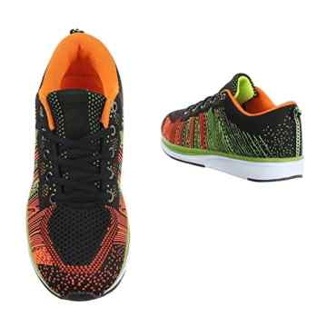 Sportschuhe Damenschuhe Geschlossen Sneakers Schnürsenkel Ital-Design Freizeitschuhe -