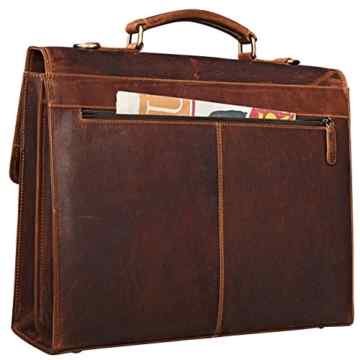 STILORD ‚Constantin‘ Vintage Aktentasche Leder Braun Businesstasche Bürotasche Ordnertasche Arbeitstasche echtes Rindsleder Kara – Braun -