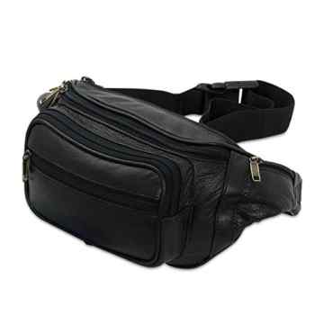 STILORD Leder Bauchtasche Gürteltasche Umhängetasche Hüfttasche Kameratasche Handy Reise Festival Trekking Damen Herren weiches Leder schwarz -