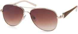 styleBREAKER Damen Pilotenbrille getönt, Aviator Sonnenbrille mit lackierten Bügeln und Strassstein 09020053