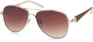styleBREAKER Damen Pilotenbrille getönt, Aviator Sonnenbrille mit lackierten Bügeln und Strassstein 09020053