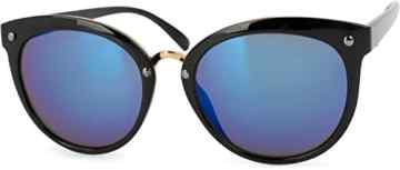styleBREAKER Damen Sonnenbrille mit Material-Mix-Rahmen in Katzenaugen Cat Eye Form und Nieten, Damen 09020071