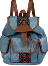 styleBREAKER Jeans Rucksack Handtasche mit trendigen Ethno Stickereien, Boho Style, Tasche, Unisex 02012152