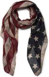 styleBREAKER Vintage Design USA Flaggen Muster Schal, Stars and Stripes, Unisex 01016084