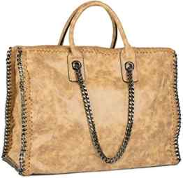 styleBREAKER Vintage Shopper Handtasche mit Kette in rockigem Style, Schultertasche, Tote Bag, Tasche, Damen 02012057