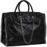 styleBREAKER Vintage Shopper Handtasche mit Kette in rockigem Style, Schultertasche, Tote Bag, Tasche, Damen 02012057