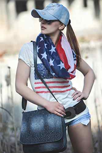 styleBREAKER Loop Schlauchschal im USA Flaggen Design, Sterne und Streifen, Stars and Stripes, Tuch, Unisex 01014034 -