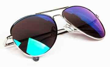 styleBREAKER Sonnenbrille verspiegelt, Aviator Pilotenbrille getönt mit Federscharnier, Unisex 09020037 -