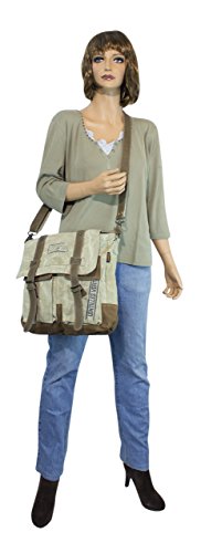 Sunsa Damen Herren Vintage Tasche Messengertasche Umhängetasche Schultertasche aus Canvas -