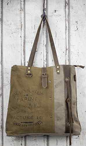 Sunsa Damen Shopper Vintage Tasche Schultertasche Handtasche aus Canvas 1804 43x39x10 cm -