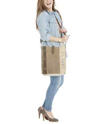 Sunsa Damen Vintage Tasche Canvas Umhängetasche Schultertasche 35x36x10cm -