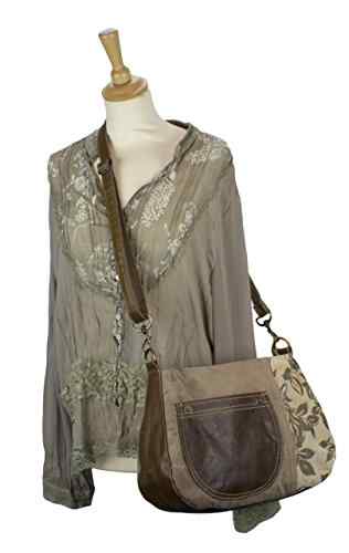 Sunsa Damen Vintage Tasche Umhängetasche Schultertasche Handtasche aus Canvas / Leder -
