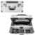TecTake® Pilotenkoffer 47x39x25 cm Handgepäck Businesskoffer Aktenkoffer Koffer Trolley silber mit Rollen -