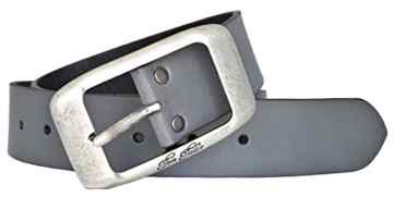 TOM TAILOR Damen Leder Gürtel Belt Ledergürtel Rindleder used grau 40 mm Damengürtel -