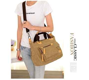 Travistar Canvas Damen Shopper Handtasche Vintage Schultertasche Retro Umhängetasche Multifunktions Tasche -