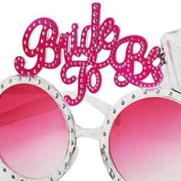 TRIXES Rosa getönte Brautbrille NEUHEIT „Bride to be“ Brautparty Diva Brille -