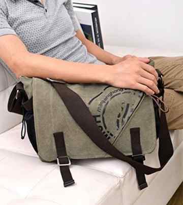 Unisex Schultertasche Canvas Vintage Herren Handtasche Canvas Retro Aktentasche Vintage Canvas Tasche -