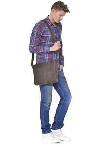 URBAN FOREST, Cntmp, Leder, Handtaschen, Messenger, Messengerbags, Freizeit Taschen, Überschlagstaschen, Umhängetaschen, Crossover Taschen, Naturleder, Leder, Braun, 33x26x7cm (B x H x T) -