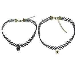 vanki® Damen Choker Halskette Set Punk Gothic Halskette Tattoo Velvet Spitze Halsketten Punk Gothic Halsband