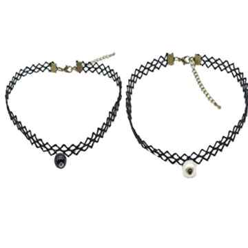 vanki® Damen Choker Halskette Set Punk Gothic Halskette Tattoo Velvet Spitze Halsketten Punk Gothic Halsband