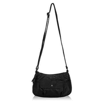 Veevan Damen Gewaschenem Retro Umhängetasche Leder Schultertasche -