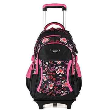 vercart Armband – Rucksack mit Rollen – Trolley D ‚école Bag – Tasche der elèves – Reisetasche Trolley Nylon Mehrfarbig