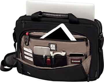 Wenger 601066 SOURCE 16″ Laptop Briefcase , Padded laptop compartment with iPad/Tablet / eReader Pocket in Black {10 Litres} -