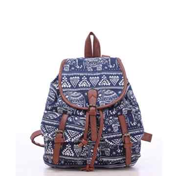 winomo Mädchen Damen Canvas Rucksack Rucksack Schultasche Lässige Tasche Tagesrucksack