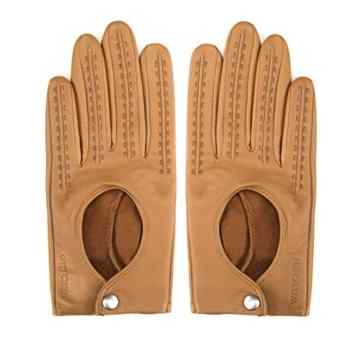 WITTCHEN Damen Lederhandschuhe Damenhandschuhe, Braun/Gelb/Grau/Grün/Rosa/Rot/Schwarz/Silber/Türkis/Violett, Größe:V/S/M/L/XL, Naturleder, Leder, 46-6-290-X -