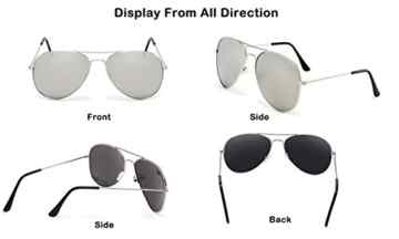 WODISON Vintage-Flieger-Sonnenbrille Reflektierende Spiegel-Objektiv -