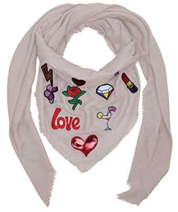 XXL PATCHES STICKER Damen Schal Tuch Dreieckschal Halstuch Fashion Plaid Loop -