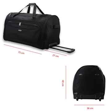 XXL Reisetrolley Modell „Jumboo“ 75cm Koffer Rolltasche Sporttasche 120l in Schwarz -