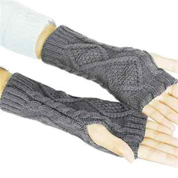 Yahee Handschuhe Lang Fingerlose Armstulpen Armwärmer gestrickt Damen -